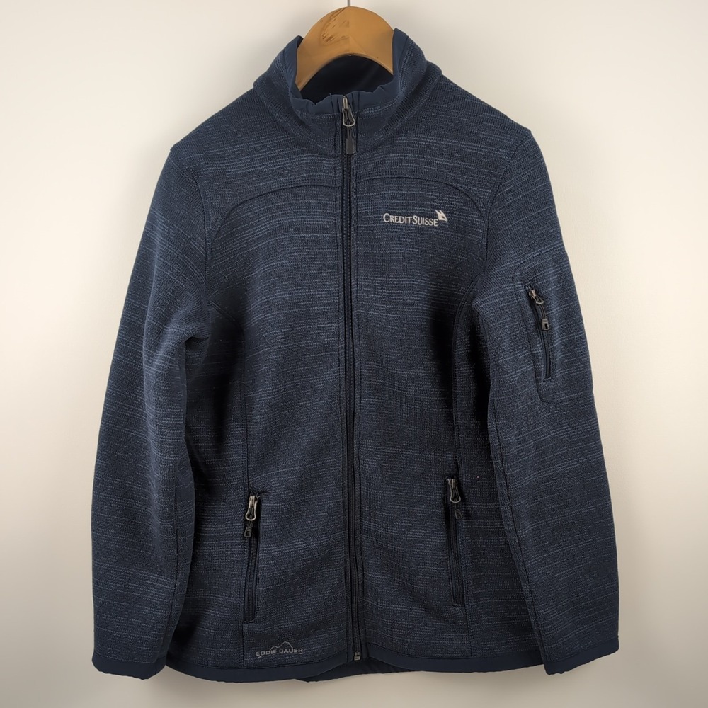 NEW Authentic Credit Suisse Eddie Bauer Women XS Fleece Jacket Navy Rare